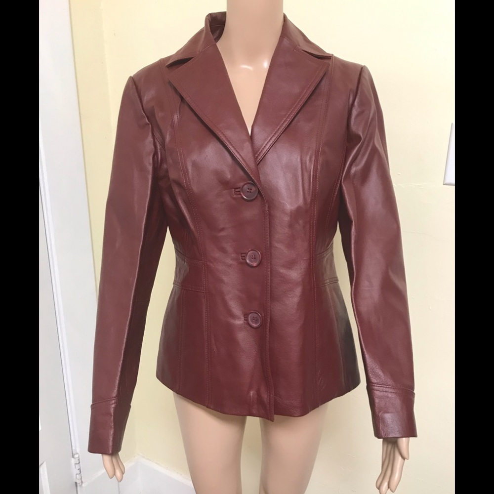 Red East 5th Leather Blazer Jacket . Size S